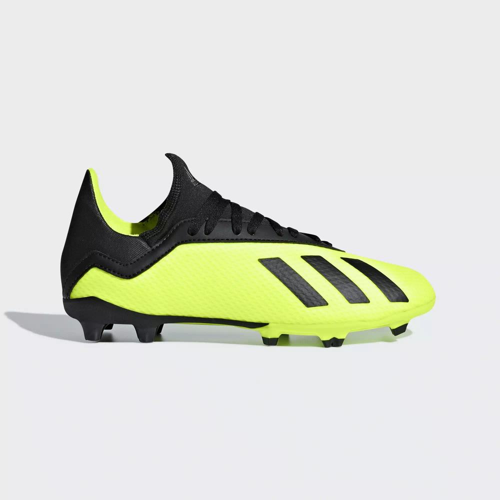 Adidas X 18.3 Firm Ground Tacos de Futbol Amarillos Para Niña (MX-44264)